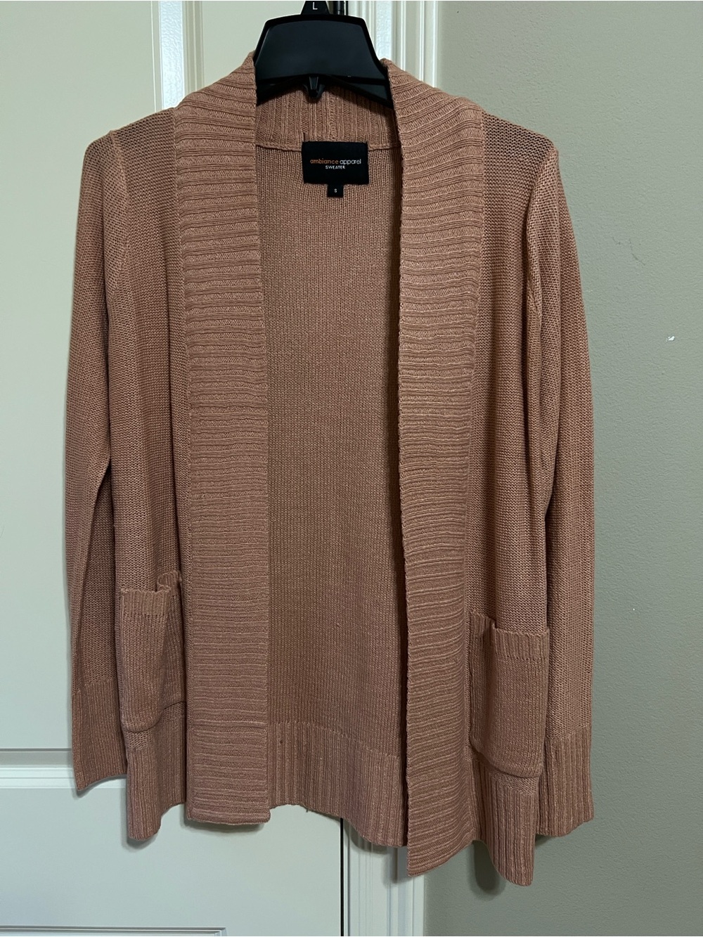 Ambiance Open-Front Cardigan in Dusty Rose